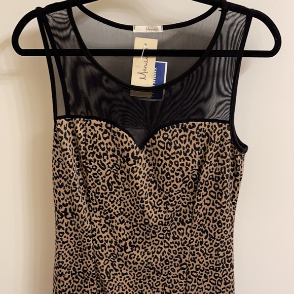 Memuse Dress Size L Color Black Cheetah - Picture 2 of 8